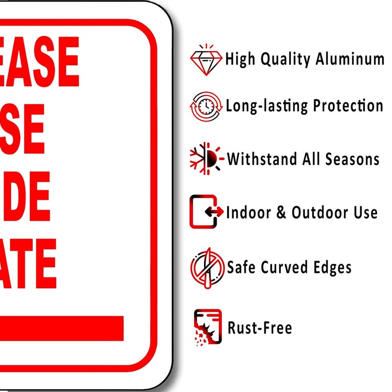 Work House Signs Please Use Side Gate Left Arrow Aluminum Composite Sign - Signs for Outdoor Gate, Street Signs for Construction Site, Indoor Outdoor Signs for Home, Office - 8.5" x 10" - Image 3